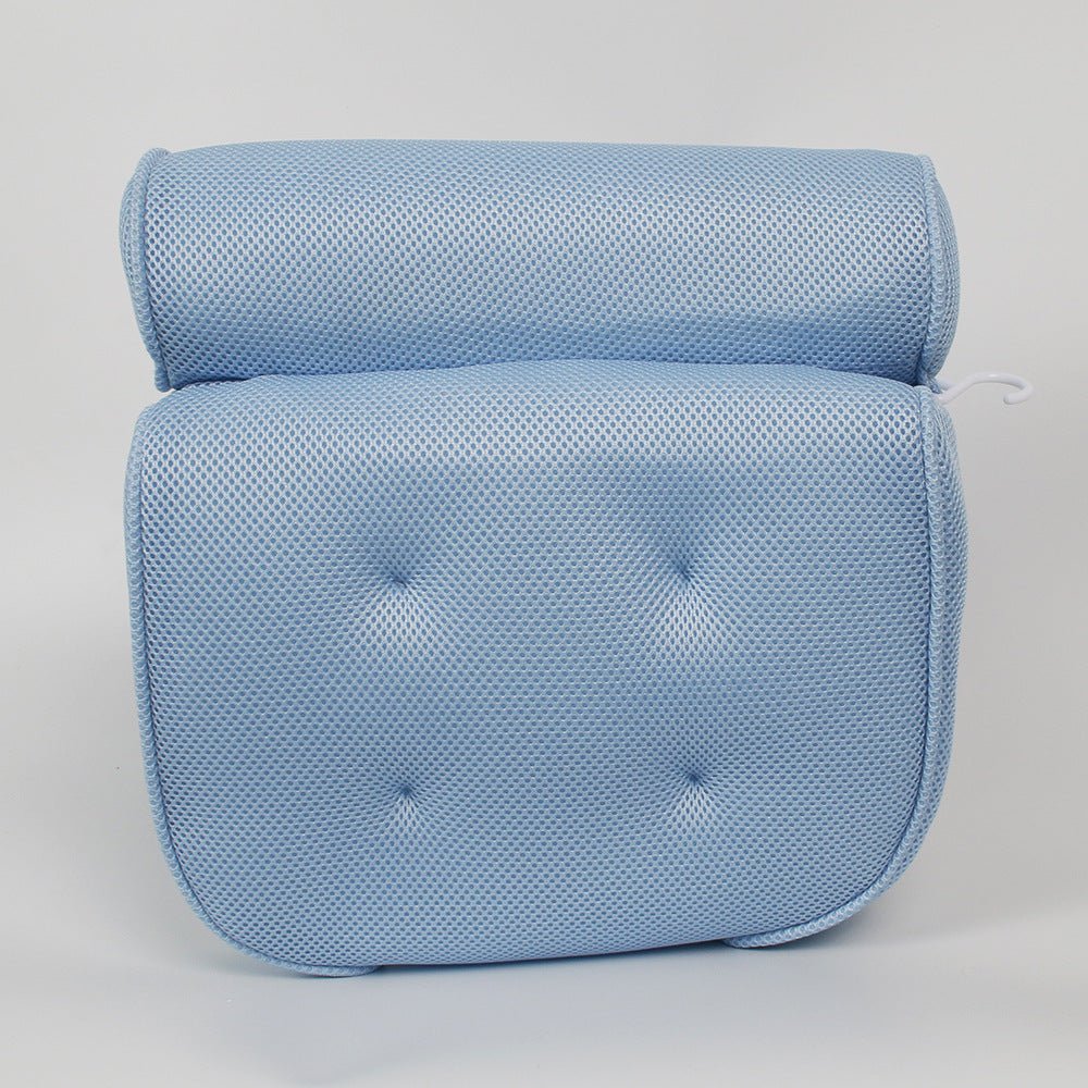 Alpha Omega Vitality 3D bath pillow support in light blue for ultimate relaxation in bathtubs