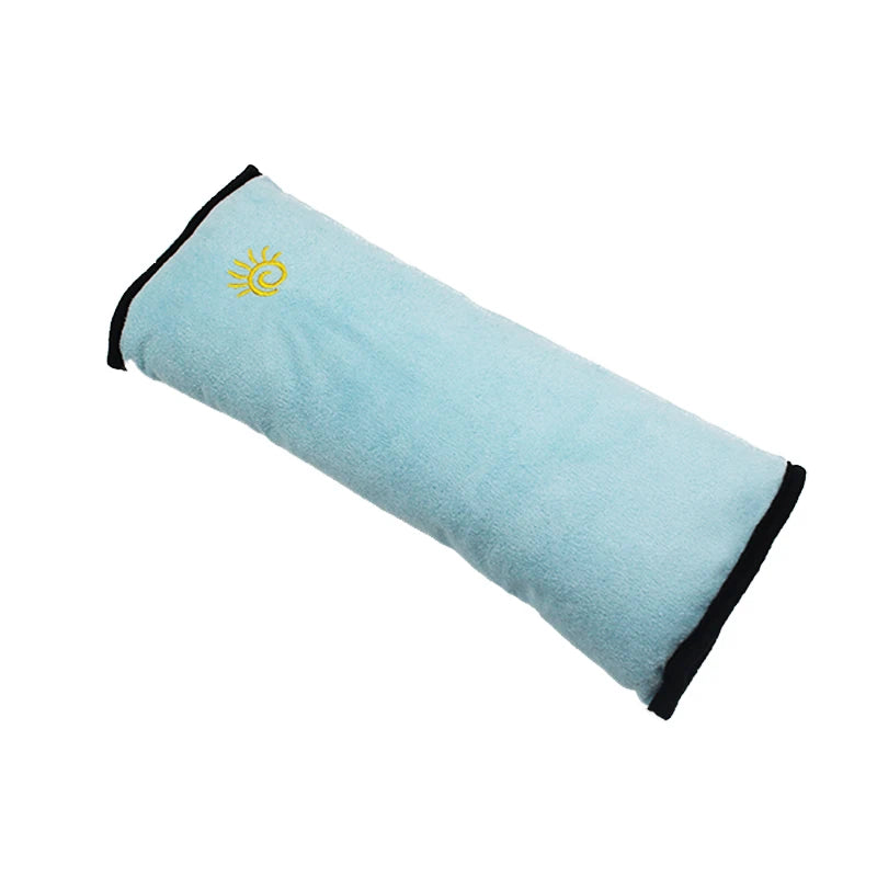 Cozy blue children's car seat cushion with soft fabric for added comfort during travel