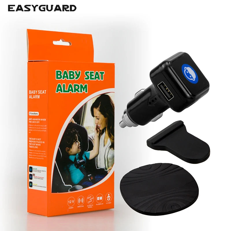 Alpha Omega Vitality Baby Seat Alarm System with charger and mount for car safety