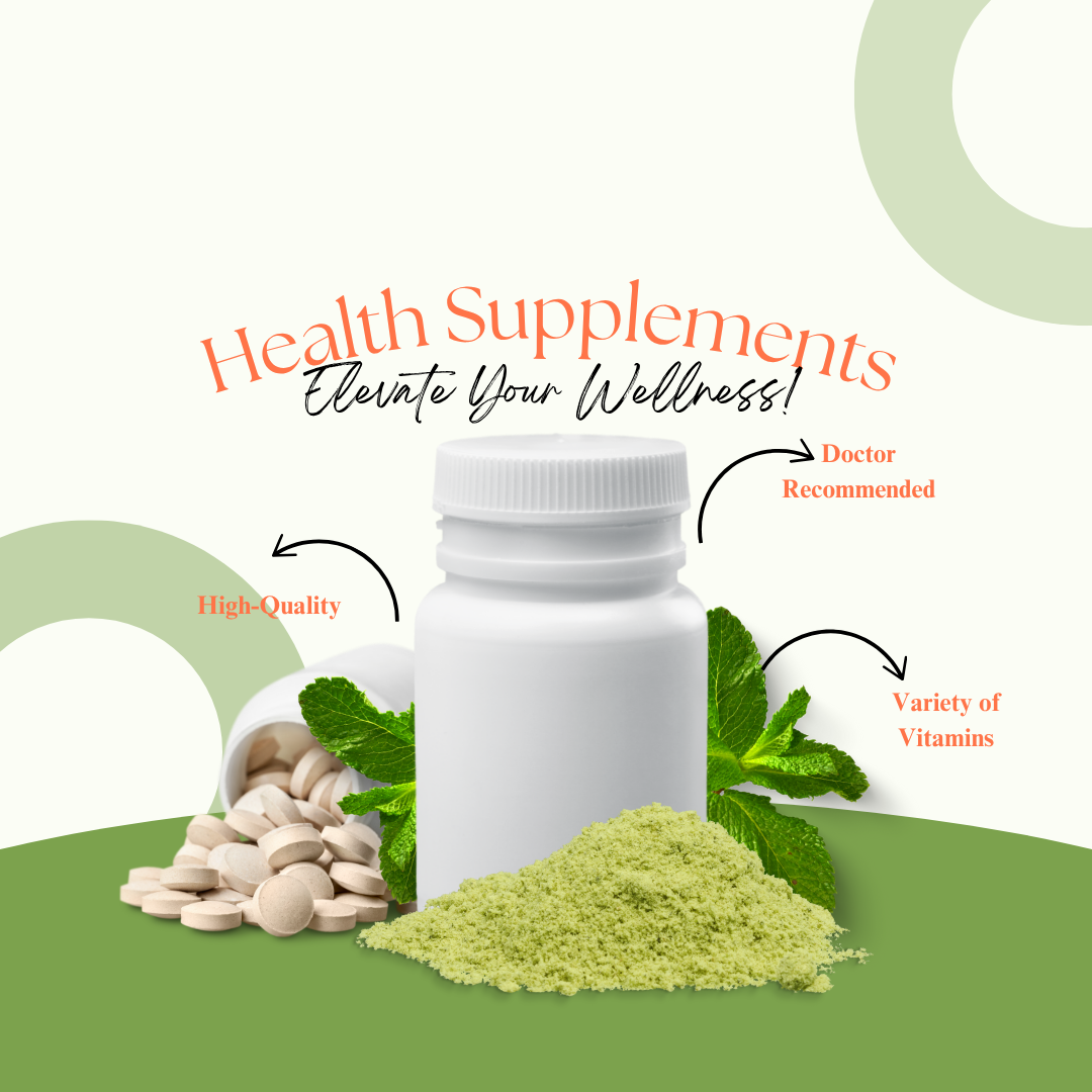Health supplements including pills and green powder, promoting best weight loss supplements 2025 for better wellness