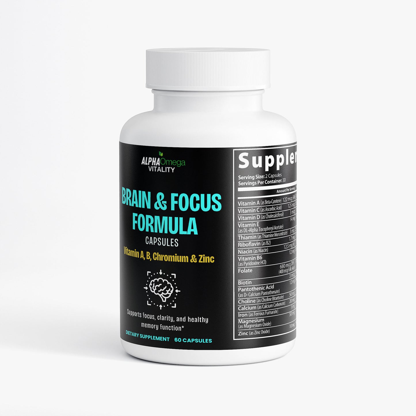 Brain & Focus Formula with A, B, Zinc and Chromium