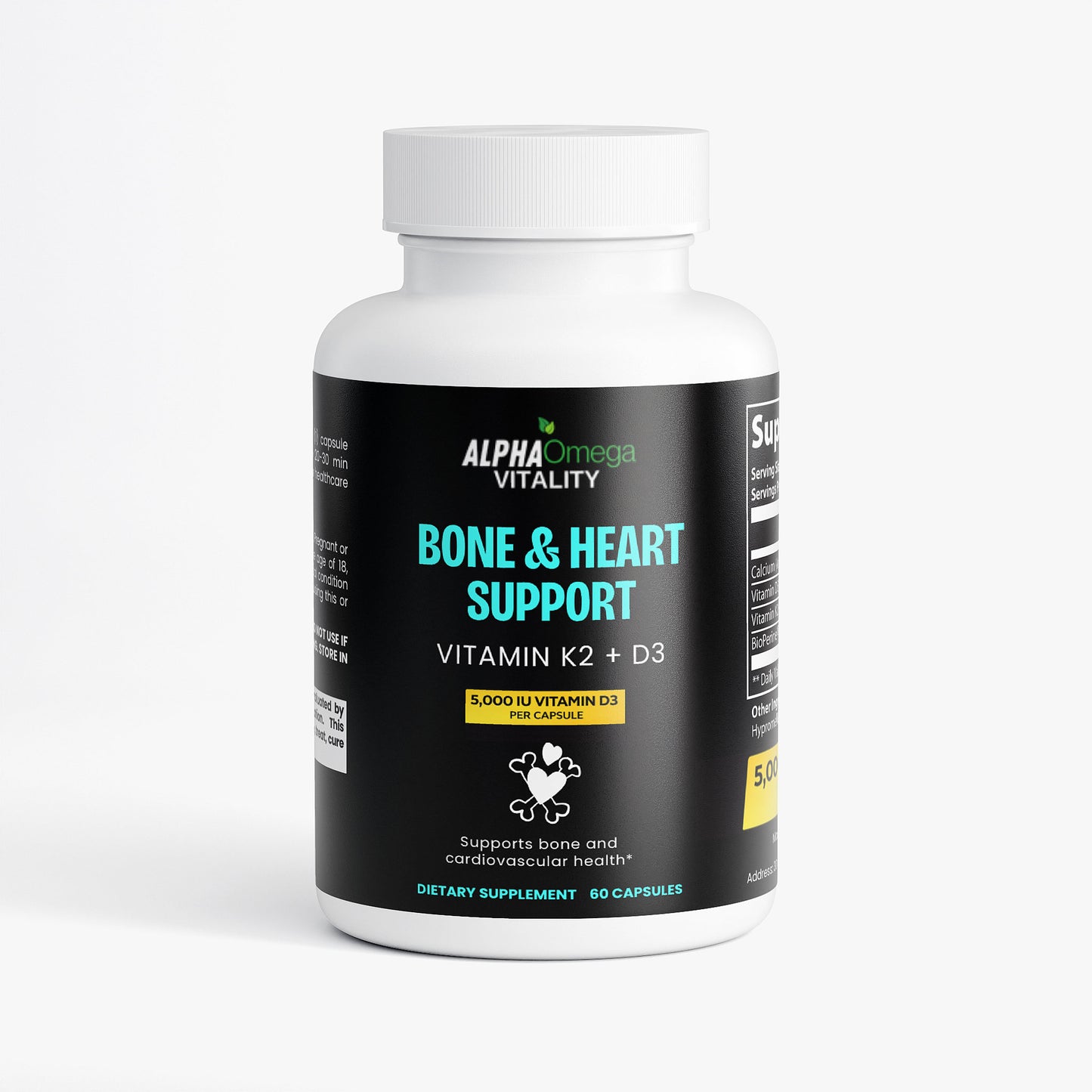 Bone and Heart Support with Vitamin K2 & D3 - 60 Capsules
