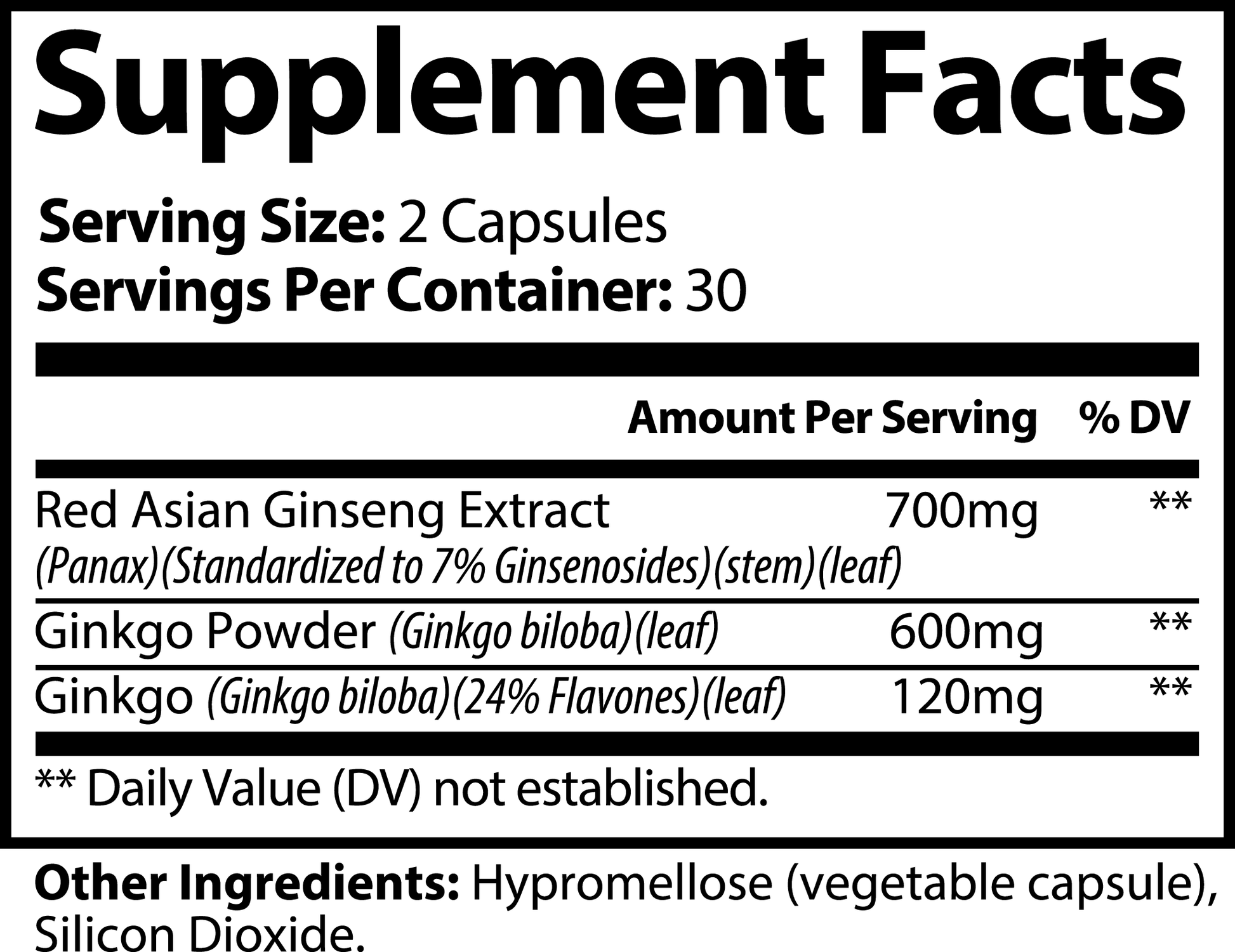 Alpha Omega Vitality Ginkgo Biloba and Ginseng capsules for cognitive support and energy enhancement