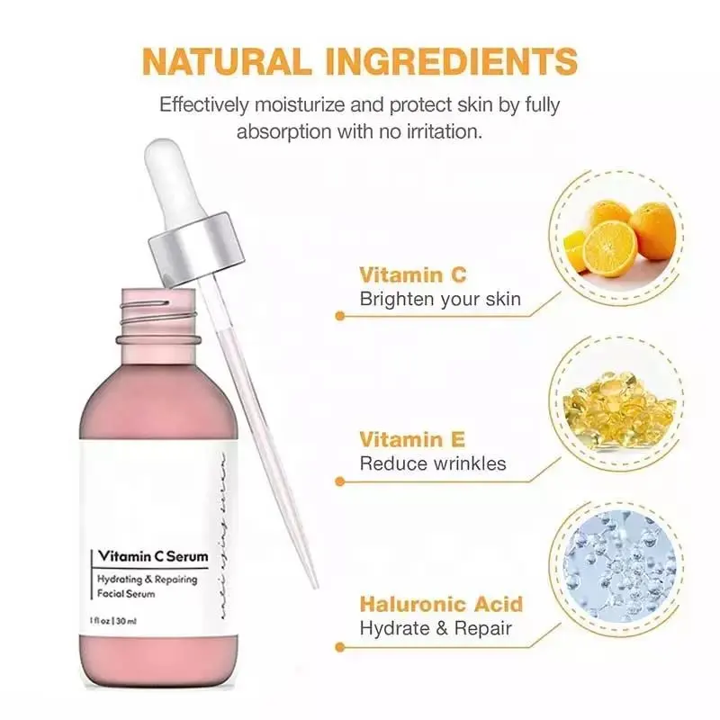 Alpha Omega Vitality Premium Vitamin C Serum in a glass bottle with dropper, showcasing natural ingredients