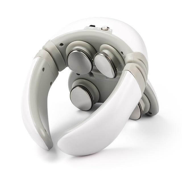 Alpha Omega Vitality 4D neck massager with remote featuring adjustable settings and ergonomic design